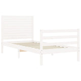 Bed Frame without Mattress White Small Single Solid Wood 3194987