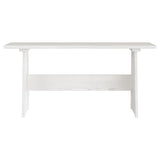 Dining Table with Bench REINE White Solid Wood Pine 327251