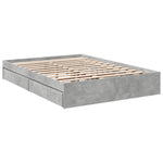 Bed Frame with Drawers without Mattress Concrete Grey 135x190 cm Double 3280695