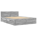Bed Frame with Headboard without Mattress Grey Sonoma 140x200 cm 3295567