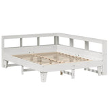 Bookcase Bed without Mattress White 160x200cm Solid Wood Pine 3324533