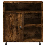 Printer Stand with Wheels Smoked Oak 60x50x67 cm 840629