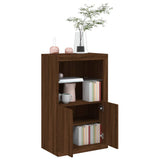 Side Cabinet with LED Lights Brown Oak Engineered Wood 836629