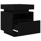 Bedside Cabinet with Drawer 2 pcs Black Oak 40 x 39 x 48.5 cm 862187