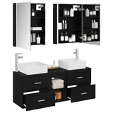 Bathroom Furniture Set 5 pcs Black Oak 3406768