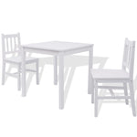 Three Piece Dining Set Pinewood White 242955