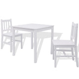 Three Piece Dining Set Pinewood White 242955