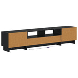 5 Piece LED TV Cabinet Black Engineered Wood 3416414