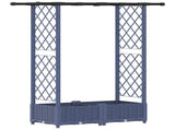 Raised Bed with Trellis and Roof Grey 122.5 x 40 x 123 cm PP 42032563