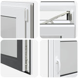 Basement Window RISOR 90 x 50 cm PVC and Glass Anthracite 42047286
