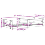Bed Frame without Mattress Wax Brown 100x200 cm Solid Wood Pine 855686