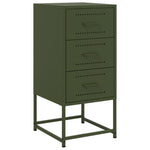 ZNTS Bedside Cabinets 2 pcs Olive Green 36x39x78 cm Steel 846587