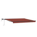 Retractable Awning Manual Orange and brown 450 x 350 cm Fabric 3331086