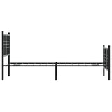 Metal Bed Frame without Mattress with Footboard Black 75x190cm 376332