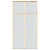 Walk-in Shower Wall Gold 100 x 195 cm Tempered Glass 42022059