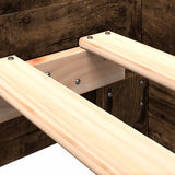Bed Frame without Mattress Smoked Oak 75x190 cm Small Single Engineered Wood 849597