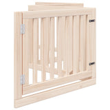 Dog Gate with Door Foldable 4 Panels 320 cm Poplar Wood 352241