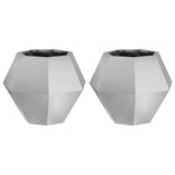 Planter 2 pcs Silver 50 x 50 x 40 cm Galvanised Steel 884063
