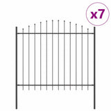 Garden Fence Grey 1190 x 150 cm Powder-Coated Steel 3360127
