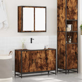 2 Piece Bathroom Furniture Set Smoked Oak Engineered Wood 3300892