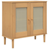 Sideboard SENJA Rattan Look Brown 80x35x80 cm Solid Wood Pine 358031