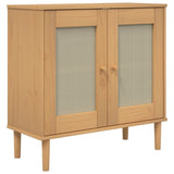 Sideboard SENJA Rattan Look Brown 80x35x80 cm Solid Wood Pine 358031