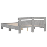 Bed Frame Concrete grey Engineered wood Double Durable 3207437