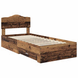 Bed Frame with Headboard Old Wood 100 x 200 cm Engineered Wood 3413236