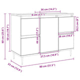 Bathroom Cabinet Sonoma Oak 80x33x60 cm Engineered Wood 849682