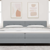 Headboard Height Adjustable Light grey 200 cm Fabric 42007189