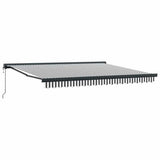 Retractable Awning Anthracite and White 4x3 m Fabric&Aluminium 3216140