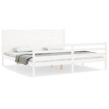 Bed Frame without Mattress White 200x200 cm Solid Wood 3194657
