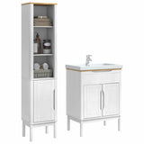 Bathroom Furniture Set FLORO 2 pcs White Solid Pine Wood 3385882