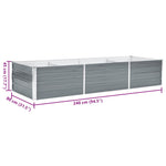 Garden Raised Bed Galvanised Steel 240x80x45 cm Grey 44842