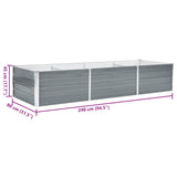 Garden Raised Bed Galvanised Steel 240x80x45 cm Grey 44842