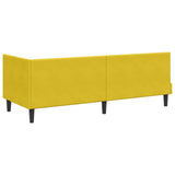 Corner Bed Frame with Headboard Yellow 80 x 200 cm Velvet 42016414
