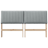 Upholstered Headboard Light Grey 160 cm Solid Pine Wood 879384