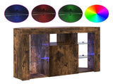 Corner LED TV Cabinet 100x40x68cm Smoked Oak Engineered Wood 889790