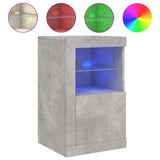 Side Cabinet with LED Lights Concrete Grey Engineered Wood 836636