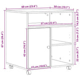 Printer Stand Black oak 60 x 50 x 67 cm Engineered wood 862284