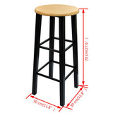 Bar Table and Stool Set 3 Pieces Wood and Steel 275403