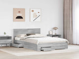 Bed Frame with Drawer Grey Sonoma 120 x 190 cm Engineered Wood 3410927