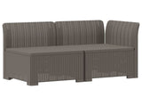 2-Seater Garden Sofa Rattan Look PP Light Grey 8011923