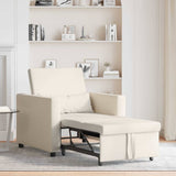 Pull out Sofa Bed Single Cream white 90 x 165 x 87 cm Fabric 42002696