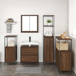 Bathroom Furniture Set with Shelf 5 pcs Brown 76.5 x 35 x 95 cm 3328373