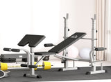 Adjustable Weight Bench with Squat Rack, Heavy Duty Bench Press Rack with Preacher Curl Pad, Leg T3398P376823