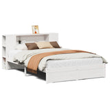 Bookcase Bed without Mattress White 140x190cm Solid Wood Pine 3322356