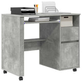 Desk with Wheels Concrete Grey 91 x 50 x 77 cm Engineered Wood 869533