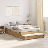 Storage Bed Frame with Drawer Artisan oak 236.5 x 120 x 31.5 cm 3335636