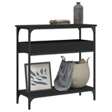 Console Table with Shelf Black 75x29x75cm Engineered Wood 837712
